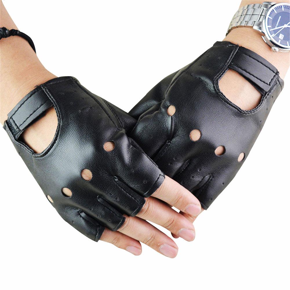 Punk Gloves Men Half Finger Pu - Workout Glove Gym ulasan dan harga